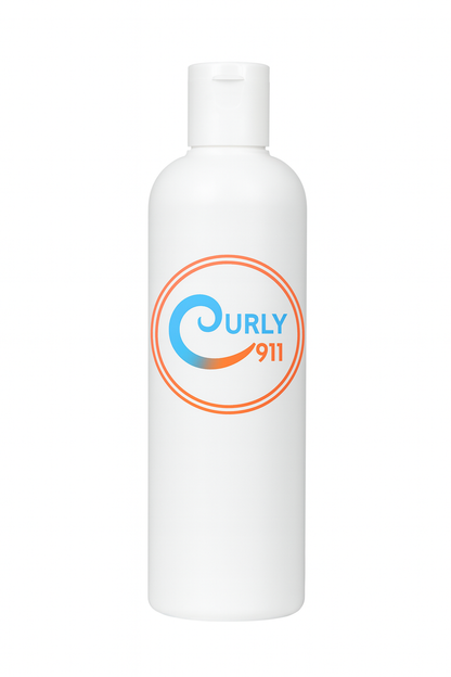 White bottle with Curly 911 logo on a white background